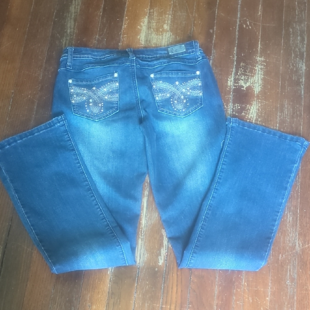 Earl Jeans Blue Flare with Embellished Pockets